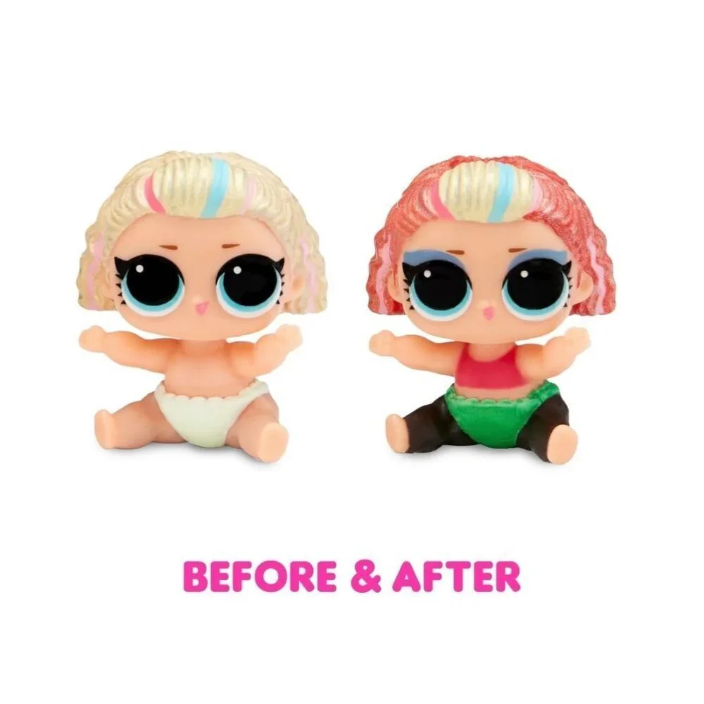 Lot (2) L.O.L. Glitter Color Changing Lil Sis Doll